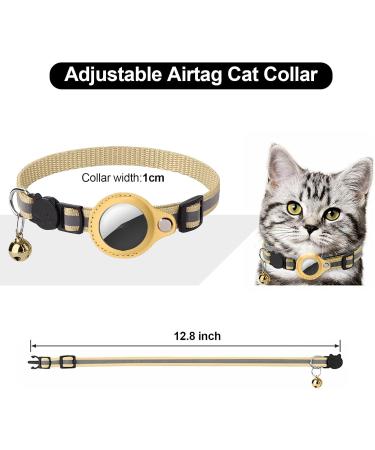 Xiiore 2-Piece Airtag Cat Neck Band with Bell - Reflective GPS Nylon Collar & Safety Buckle - Orange & Red - Buy Online on GoSupps.com
