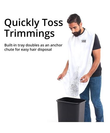 Beard King Beard Bib Apron for Men - White Deluxe Version | Shark Tank Original | Hair Catcher for Shaving & Trimming - Grooming Accessory for Dad or Husband - One Size Fits All - Buy Online on GoSupps.com