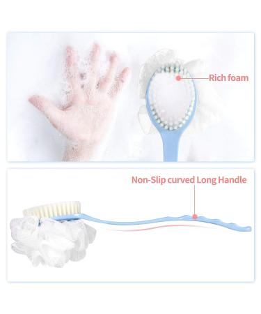 Long Handle Back Brush with Bristles and Loofah - Exfoliating Scrubber for Men and Women | Promotes Blood Circulation and Skin Health | Ideal for Wet or Dry Use - Buy Online on GoSupps.com