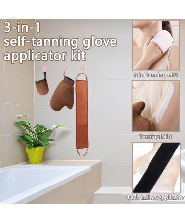 Tanning Mitt Set for Self-Tanning Mousse & Lotions - Washable Pink Gloves with Finger Slots for Easy Application - Buy Online on GoSupps.com