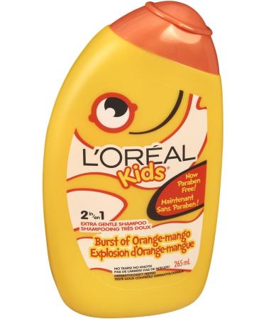 L'Oreal Paris Kids Shampoo and Conditioner Orange Mango 2 in 1 Paraben Free Extra Gentle Dermatologist Tested Tear-Free 265 ml Orange Mango 2 in 1 - Buy Online on GoSupps.com