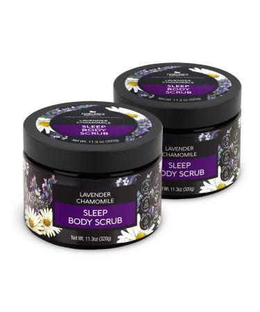 Nature's Beauty Lavender Chamomile Sleep Body Scrub Multi-Pack - Gently Exfoliate Moisturize & Sooth Combination to Dry Skin Made w/Coconut Jojoba + Moringa Seed Oils 11.3 oz (2 Pack)