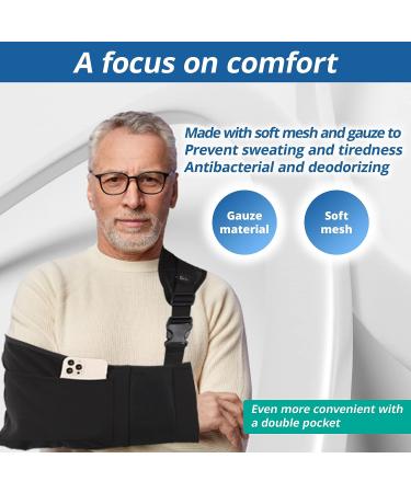 QQOLi Arm Sling - Adjustable Brace for Broken Elbow, Shoulder Injury - Men & Women - Left & Right Arm Support - Buy Online on GoSupps.com