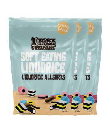 Black Liquorice Company - Traditional Liquorice Allsorts Pouch 3 x 165g