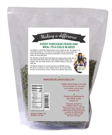 Jiva Organics 4 LB Large Bag Organic Mung Beans - Green Moong Beans - Buy Online on GoSupps.com