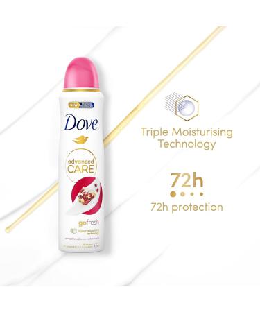 Dove Advanced Care Go Fresh Pomegranate & Lemon Verbena Anti-perspirant Deodorant with Triple Moisturising technology Spray for 72 hour protection and underarm care 150 ml Lemon 150 ml (Pack of 1) - Buy Online on GoSupps.com