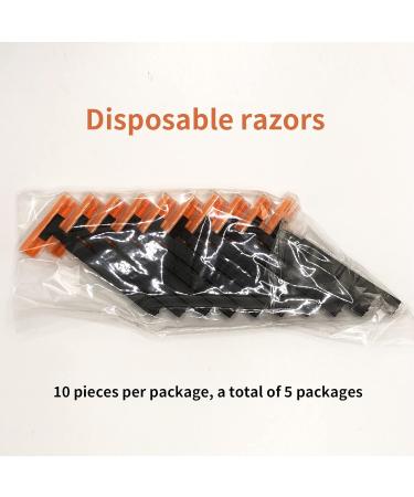 50 Pack Twin Blade Disposable Razors for Men - Portable Manual Shaving Razors for Travel & Bathing - Buy Online on GoSupps.com