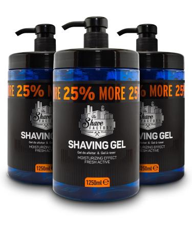 The Shave Factory Shaving Gel - 25% More Free, Moisturizing Formula for Barbers and Shaving Enthusiasts - Blue - Buy Online on GoSupps.com