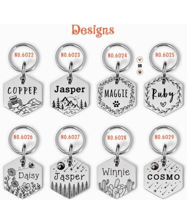 Custom Dog Tags  Funny Double Sided Deep Engraved Stainless Steel Pet Id Tags for Dogs  Cat & Dog Collar Charm Microchips  Lightweight Sturdy Cute Cat Id Tags  Personalized Dog Name Tags Hexagon - Buy Online on GoSupps.com