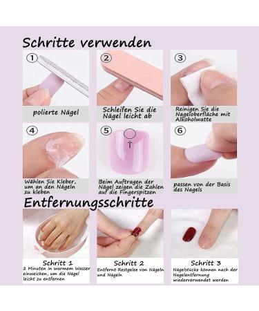 Long False Nails Acrylic Stick on Nails 24 Pieces Naked Pink Black Coffin Design Fake Nails with Glue Sticker for Women and Girls Fashion Nail Tips Cool Nails - Buy Online on GoSupps.com