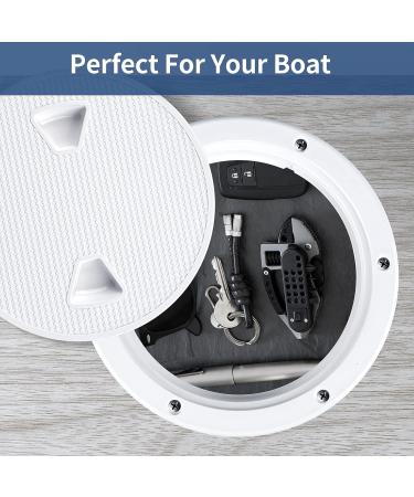 8 Inch Non-Slip Boat Hatch Cover Deck Plate - White Inspection Hatch with Detachable Cover - Buy Online on GoSupps.com