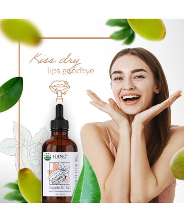 HBNO Organic Baobab Oil - 4 OZ | Cold Pressed Natural Carrier Oil for Massage Aromatherapy DIY Soap Making Face Body & Hair - Value Size - Buy Online on GoSupps.com