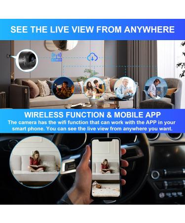 1080P WiFi Spy Camera Hidden Camera with Motion Detection Wireless Indoor Small Security Video Camera for Smart Home Surveillance Micro Secret Nanny Long-lasting Battery Spy Cam with App Control - Buy Online on GoSupps.com