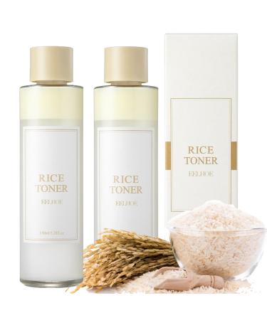 Rice Toner Natural Rice Face Toner 2PCS Smoothing Toner for Face Pore Minimizer Skin Toner for Face 150ML Moisturising Facial Toner for Dry Niacinamide Essence Toner Redness & Exfoliating Skin Toner