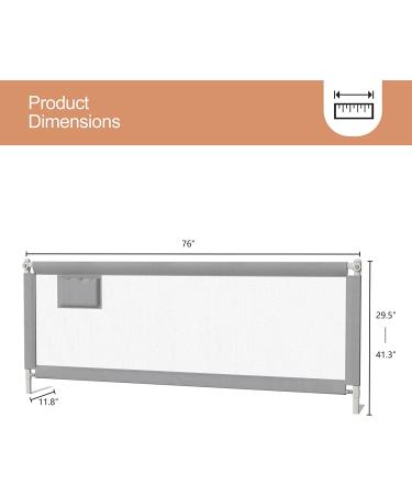 UMOMO Bed Rail for Toddlers  76-in Extra Long  Portable Safety Bed Guardrail w/Double Safety Child Lock  Baby Bed Rail Guard  Fit King & Queen Full Twin Size Bed Mattress (76 INCH  Gray) - Buy Online on GoSupps.com