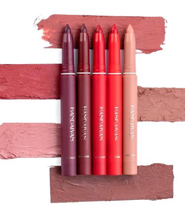 6Pcs HANDAIYAN Rotating Matte Lip Crayon Set B with Built-In Sharpener - Buy Online on GoSupps.com