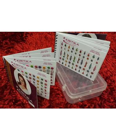 Hare Krishna Indian Store LOT 2 Bindi Booklet Indian Velvet Stylish Bindi Booklet Fashion Beautiful Round Stones Bindi Book For women Crystal bindi - Buy Online on GoSupps.com