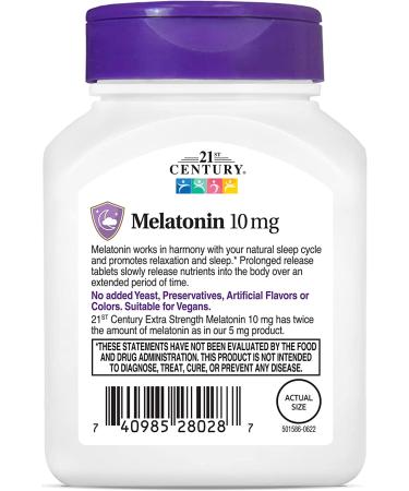 21st Century Melatonin 10 mg Prolonged Release - 120 Tablets | Sleep Aid & Restful Nights - Buy Online on GoSupps.com