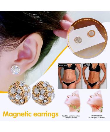 4 Pairs Magnetic Earrings Earrings for Weight Loss Dorina Ear Acupressure Magnetherapy Detox Earrings Dorina Earrings Non-Puncture Acupressure Earrings - Buy Online on GoSupps.com