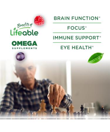 Lifeable Omega 3 6 9 Gummies | with Vegan DHA Supplement | Fish Oil Alternative from Plant Based Flaxseed Oil | Great Tasting Omega 3 Supplement | for Adults Men & Women | 60 Gummies - Buy Online on GoSupps.com