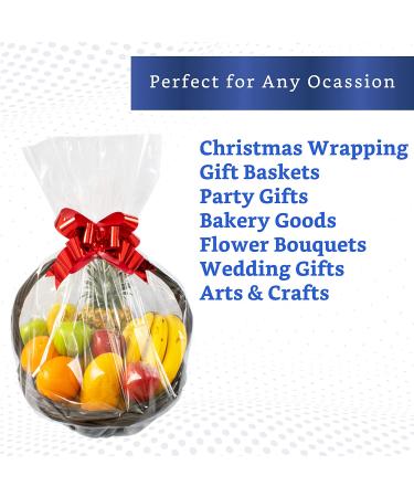 110 ft Clear Cellophane Wrap Roll - Ideal for Gift Baskets - 31.5 in x 110 ft - Cellophane Bags, Wrapping Paper - Pack of 1 - Buy Online on GoSupps.com