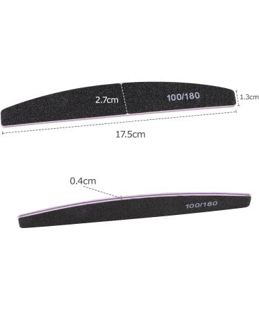 20 Piece Professional Nail File Set - 100/180 Grit Double-Sided Files for Gel & Natural Nails | Reusable for Nail Studios & DIY Nail Art | Black - Buy Online on GoSupps.com
