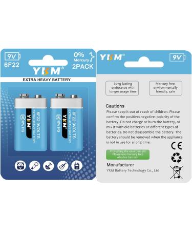 YKM 9V Batteries for Smoke Detectors - Carbon Zinc 2 Pack - Reliable & Long-Lasting - Buy Online on GoSupps.com
