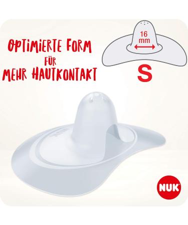 NUK Nursing Shield | Nipple Shield for Breastfeeding | Protects Against Sore Nipples | Thin Silicone Size S (16mm) | 2 Pack - Buy Online on GoSupps.com