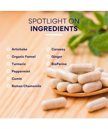 Research Verified Gas and Bloating - Relax Intestinal Muscles Eliminate Gas Buildup - Artichoke Powder Ginger Peppermint Leaf Powder - 60 Capsules - Vegan 60 Count (Pack of 1) - Buy Online on GoSupps.com
