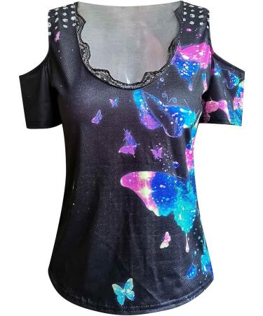 Women's Black Lace V Neck Tank Top - Floral Printed Sleeveless Blouse - XX-Large - Buy Online on GoSupps.com