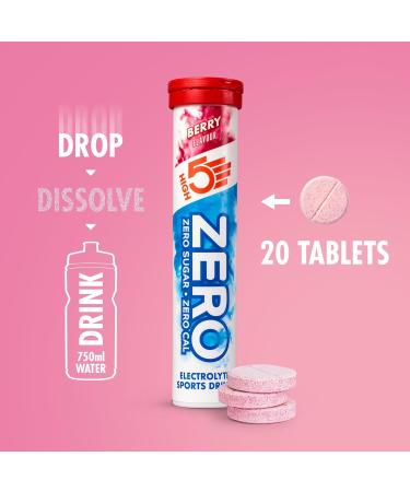 HIGH5 ZERO Electrolyte Tablets | Hydration Tablets Enhanced with Vitamin C | 0 Calories & Sugar Free | Boost Hydration Performance & Wellness | Berry 160 Tablets (20x Pack of 8) Berry 20 Count (Pack of 8) - Buy Online on GoSupps.com