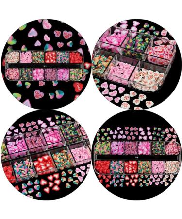 Love Nail Charms 2 Boxes Love Heart Nail Art Slices 3D Nail Art Stickers DIY Polymer Clay Slice Charm for DIY Crafts Nail Art Cellphone Decoration Manicure Tool Nail Charms Nail Art Studs - Buy Online on GoSupps.com
