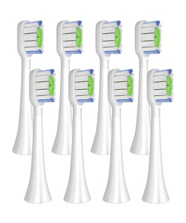 Toothbrush Heads 6 Count Replacement Toothbrush Heads for Adults Compatible with HOSOKA Electric Toothbrush (W-Shaped White)