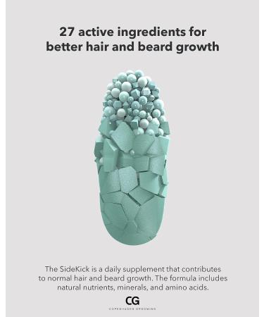 Copenhagen Grooming Sidekick - Beard Growth Supplements with Biotin - 150 Days Supply - Hair & Beard Vitamins for Men - Buy Online on GoSupps.com