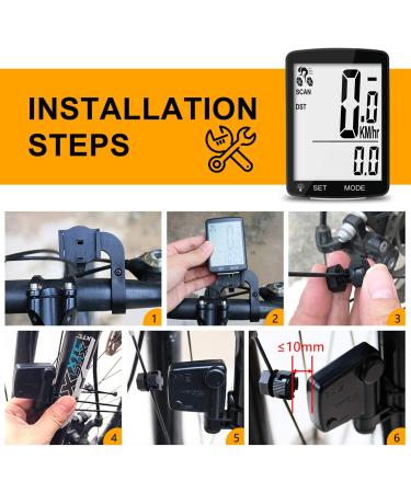 Nellvita Wireless Bike Computer - 20 Multi-Function Waterproof Speedometer with Large LCD Display - Easy to Use - Buy Online on GoSupps.com
