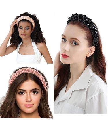 TRIXES Pink Beaded Headband - Women's Fashion Accessory - Pearl Beaded - Buy Online on GoSupps.com