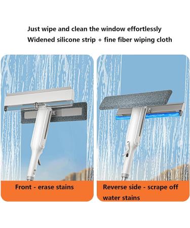 Spray Window Squeegee with Extension Pole with Sewage Collector and 3 Pads 4 in 1 Window Washer with Extension Pole Window Cleaner Tool for Indoor/Outdoor High Window - Buy Online on GoSupps.com