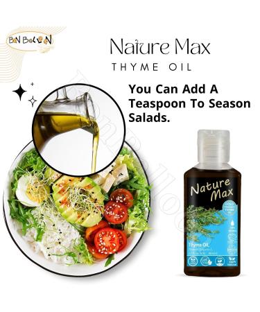 bonballoon Nature Max Thyme Oil Cold Pressed Natural Egyptian Premium Undiluted Pure Egypt Arabic For Hair Skin No Additives Non Gmo Kosher Halal (1 Pack 2.7 oz / 80 ml)  - Buy Online on GoSupps.com