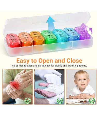 7 Days AM PM Pill Organizer - BPA-Free 2 Times a Day Large Weekly Pills Case for Vitamins and Medicine - Buy Online on GoSupps.com