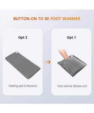 Snailax Heating Pad & Foot Warmer - 6 Temp Settings, Auto Shut Off - 17x33 Grey - Buy Online on GoSupps.com