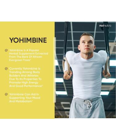 Nui Nutra Yohimbine HCl Extra Strength Supplement 5mg - 100 Capsules | Yohimbe Bark Extract for Energy, Endurance & Body Composition | Buy Now - Buy Online on GoSupps.com