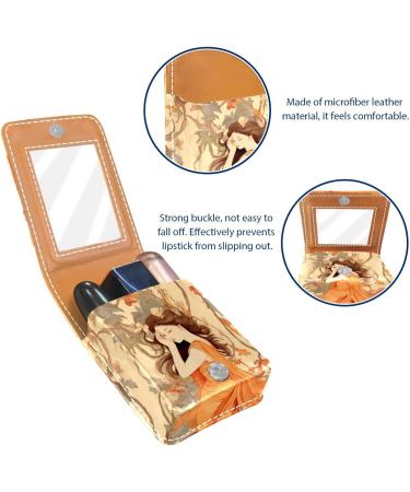 Travel Lipstick Organizer Case - Portable Makeup Bag with Mirror | Autumn Leaves Chinese Style | Shop Now - Buy Online on GoSupps.com