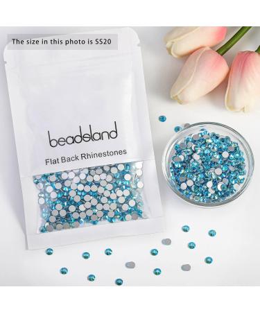Beadsland 1440 Pcs Flat Back Rhinestones - Aquamarine Nail Crystals SS20 (4.6-4.8mm) for Stunning Nail Art - Buy Online on GoSupps.com