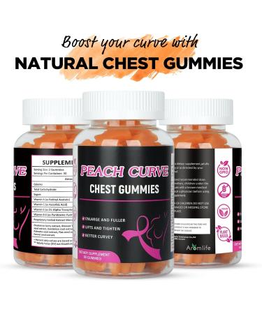 Aromlife Chest Gummies for Enhance Confidence Bear Shaped Chest Gummies with Herbal Ingredients 60 Count Peach Flavor Natural BBL Gummy for Women and Men - Buy Online on GoSupps.com