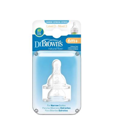 Dr. Brown's Options Narrow Teat for Baby Bottles | 6+ Months | Transparent Worldwide Shipping Available - Buy Online on GoSupps.com