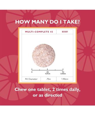 Celebrate Vitamins Multi-Complete Chewables 45mg Iron Daily Bariatric Multivitamin for Sleeve Gastrectomy and Gastric Bypass Surgery Patients Essential Vitamins & Minerals - Berry (60 Tablets) - Buy Online on GoSupps.com