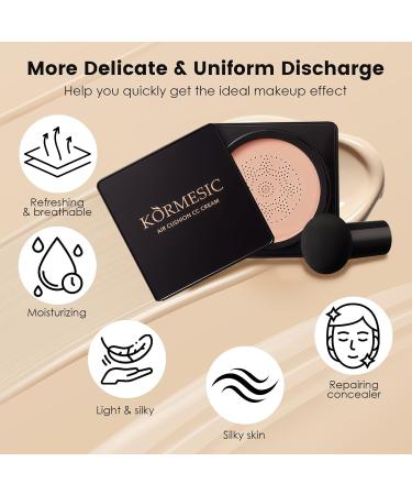 Air Cushion CC Cream Cr me Fond de Teint Liquide Couvrant Cushion Foundation Nude hydratant claircissant Cushion Maquillage L ger et Durable Un Ton De Peau Uniforme - Buy Online on GoSupps.com