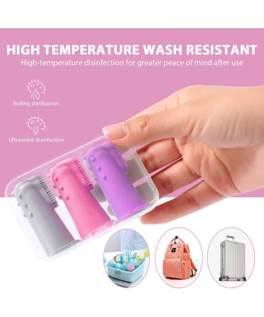 Silicone Finger Toothbrush for Toddlers and Baby Teething Massager - Gentle Oral Hygiene Training - 3 Pack (Girls) - Buy Online on GoSupps.com