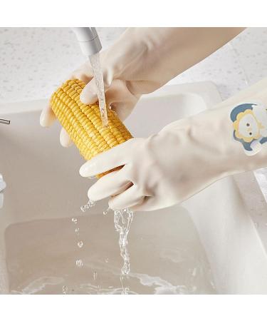 Dish Gloves Creative Cute Dish Gloves Waterproof Household Gloves Reusable Kitchen Gloves with Long Sleeves Household Cleaning Supplies for Daily Chores Chick - Buy Online on GoSupps.com