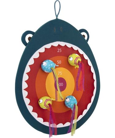 B. toys Hungry Toss Shark Toy Dart Board Set for Kids 3+ - Includes 1 Fabric Board & 4 Soft Darts (5-Piece Set) - Buy Online on GoSupps.com